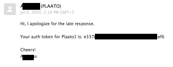 Plaato. Auth Token